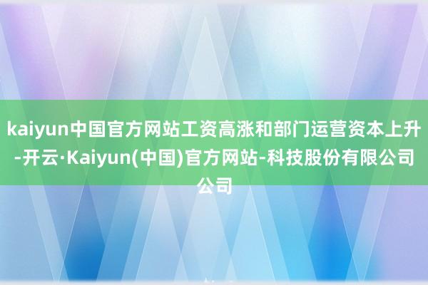 kaiyun中国官方网站工资高涨和部门运营资本上升-开云·Kaiyun(中国)官方网站-科技股份有限公司