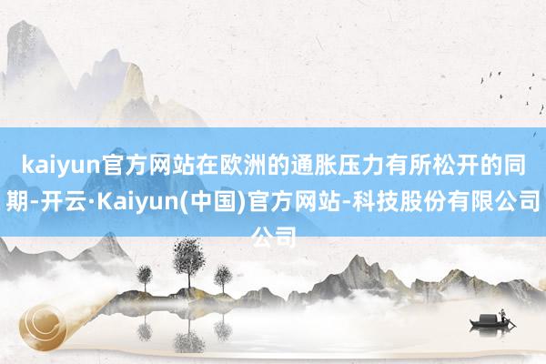 kaiyun官方网站 在欧洲的通胀压力有所松开的同期-开云·Kaiyun(中国)官方网站-科技股份有限公司