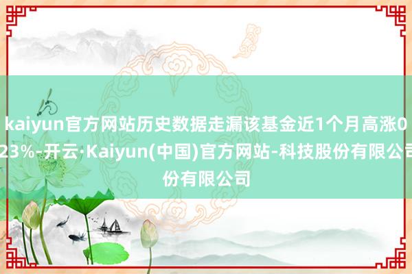 kaiyun官方网站历史数据走漏该基金近1个月高涨0.23%-开云·Kaiyun(中国)官方网站-科技股份有限公司