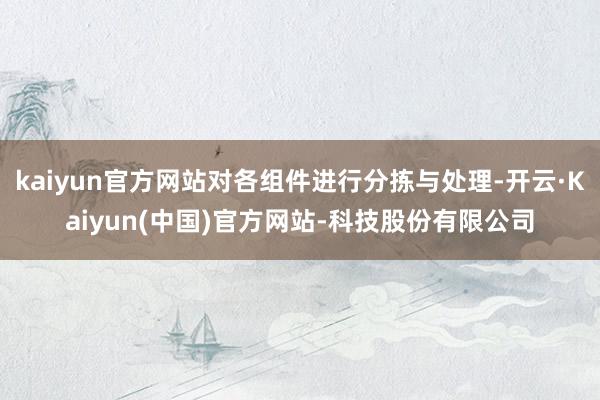 kaiyun官方网站对各组件进行分拣与处理-开云·Kaiyun(中国)官方网站-科技股份有限公司